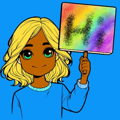 realistic girl holding up a sign