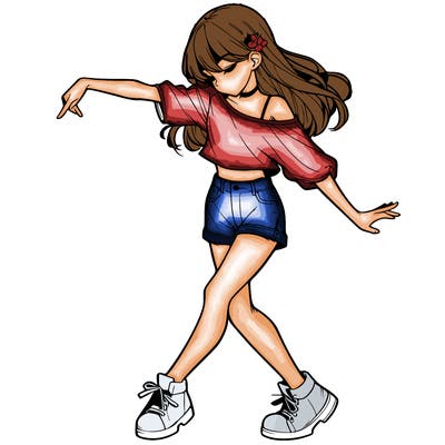 realistic girl danceing