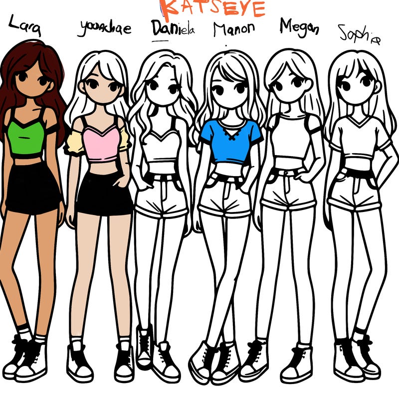 a group of girls wearing crop tops and shorts