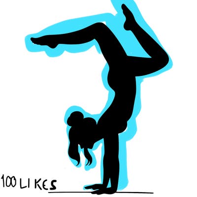 a woman doing a handstand