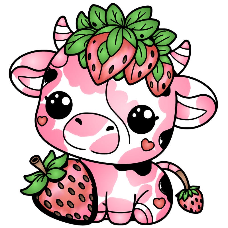 cute strawberry cow