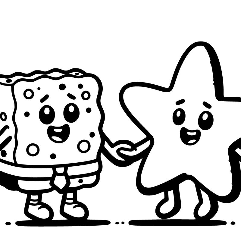 spongebob squarepants  and patrick star holding hands
