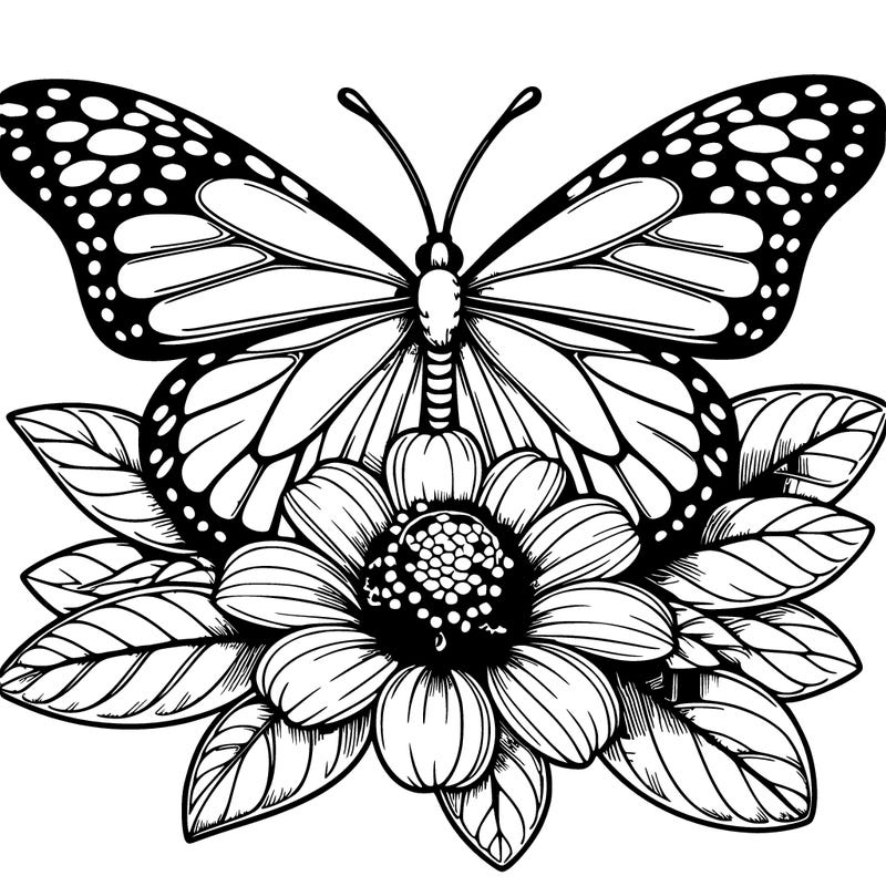 realistic flower butterfly