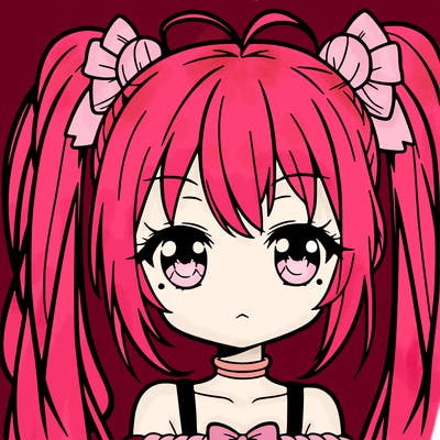 anime girl with pony tails