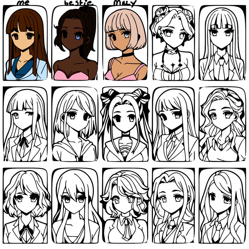 girls that look diffrent anime