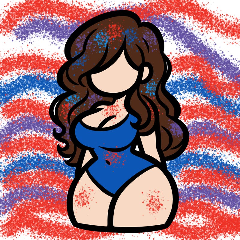 curvy woman with hair