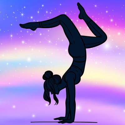 a woman doing a handstand