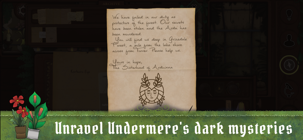 Strange Horticulture - A handwritten letter from the Sisterhood of Arduinna in the game Strange Horticulture