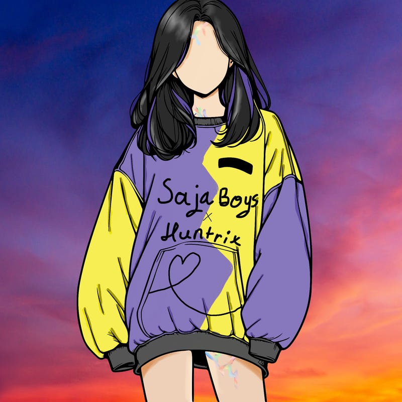 realistic girl in oversized sweatshirt