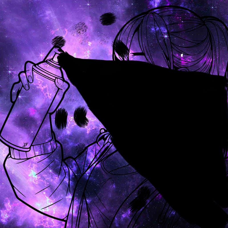 a realistic girl spray, painting