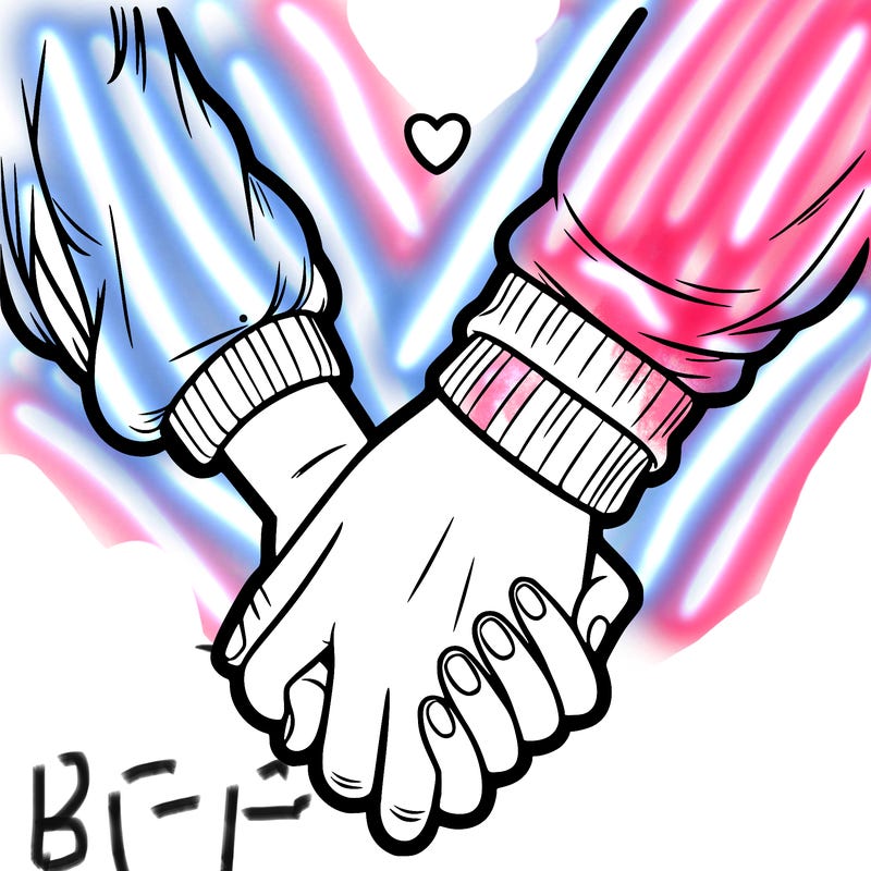 two holding hand one girl hand and one boy hand