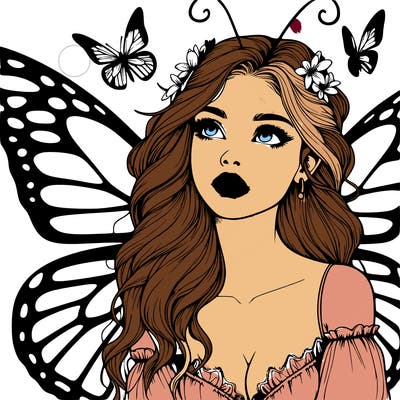 butterfly fairy realistic girl