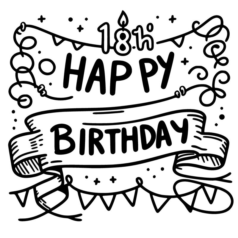 a banner that says happy 18th birthday