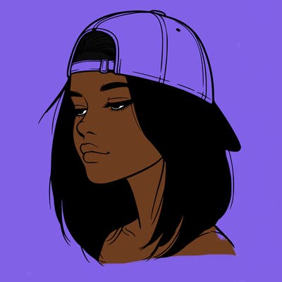 realistic  girl with a backwards hat