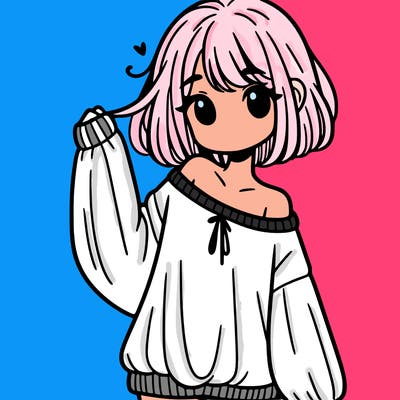 girl in baggy sweater hanging off her shoulder