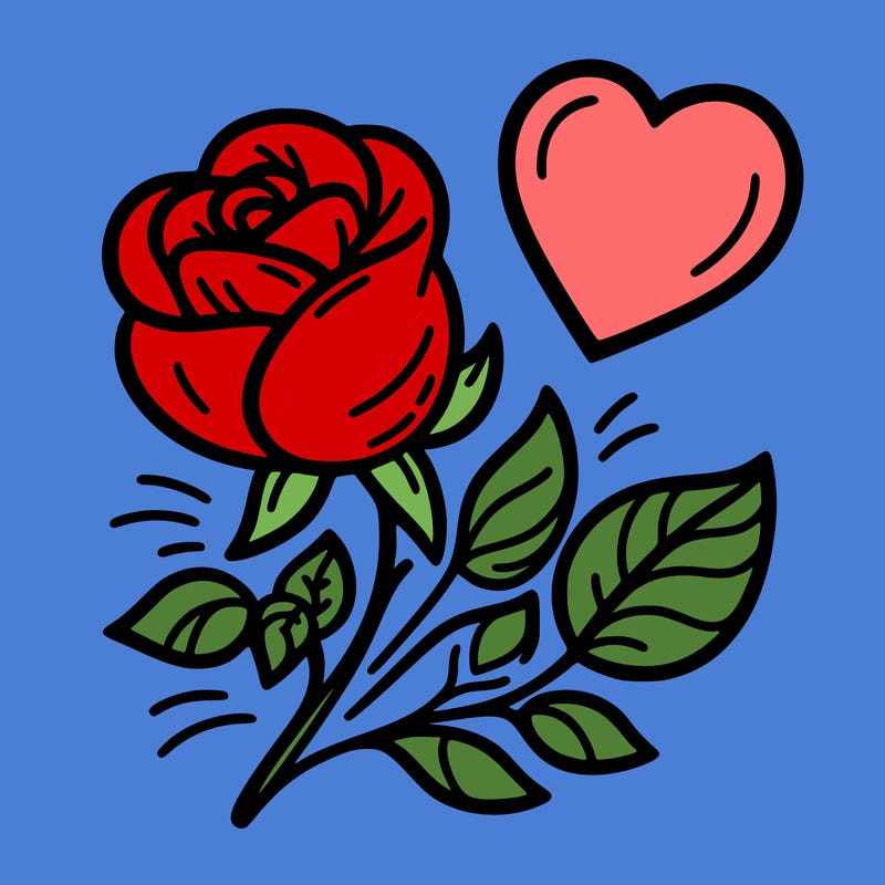 rose and heart
