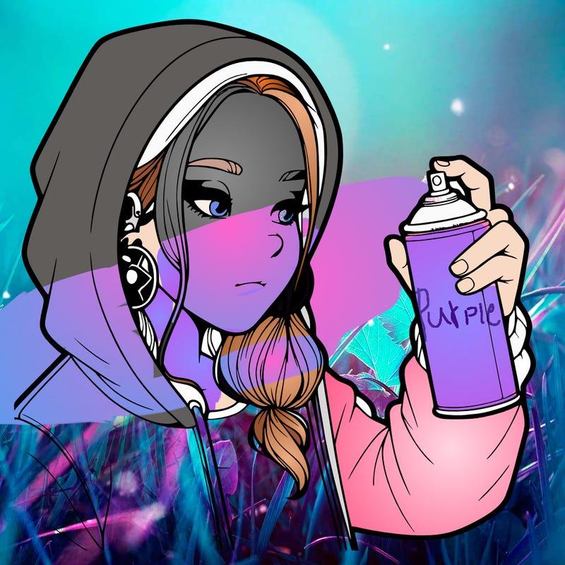 a realistic girl, spray painting