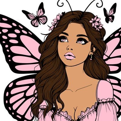 butterfly fairy realistic girl