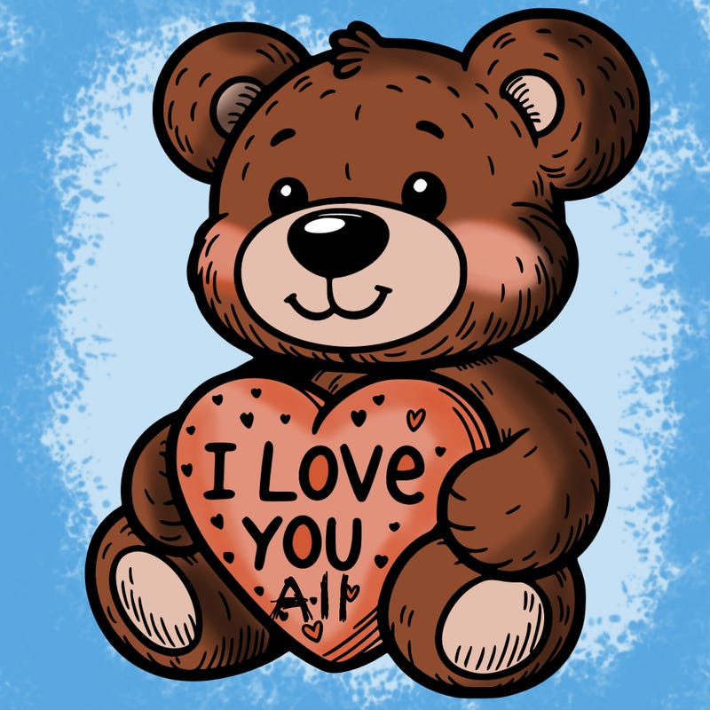 teddy bear holding an i love you heart
