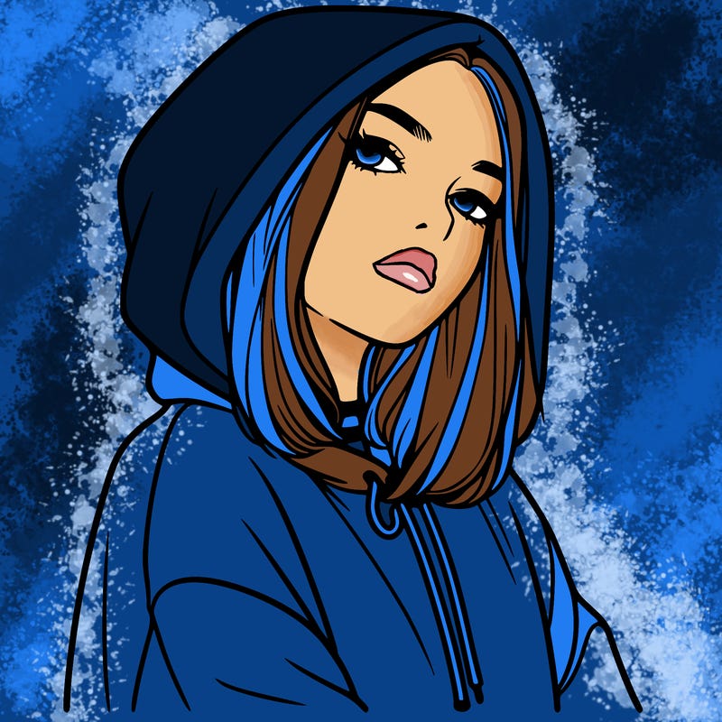 a realistic girl in a hoodie