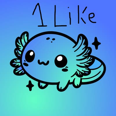 cute easy baby axolotl