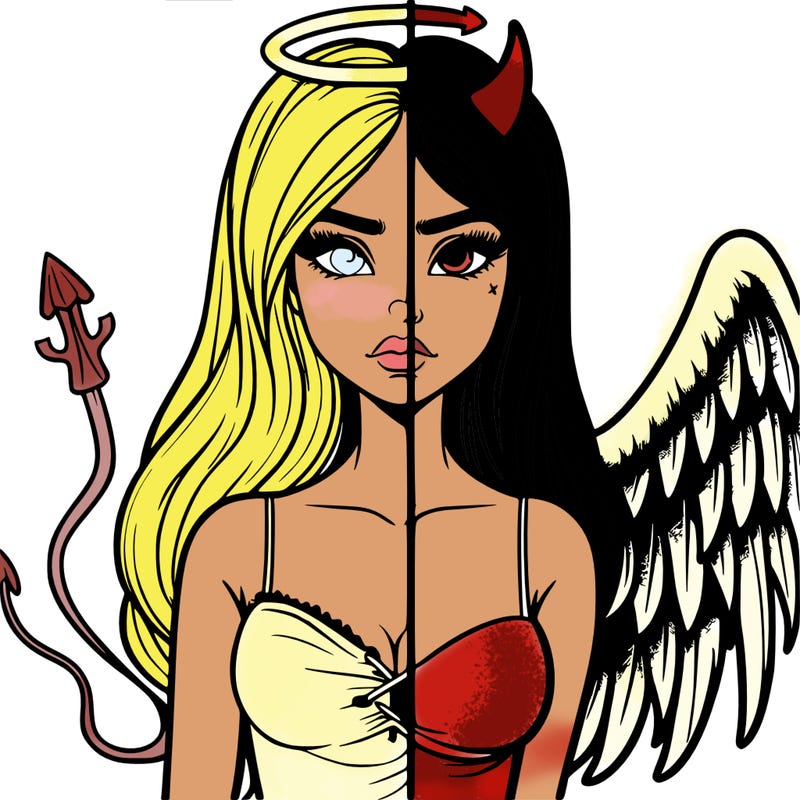 devil vs angel realistic girl