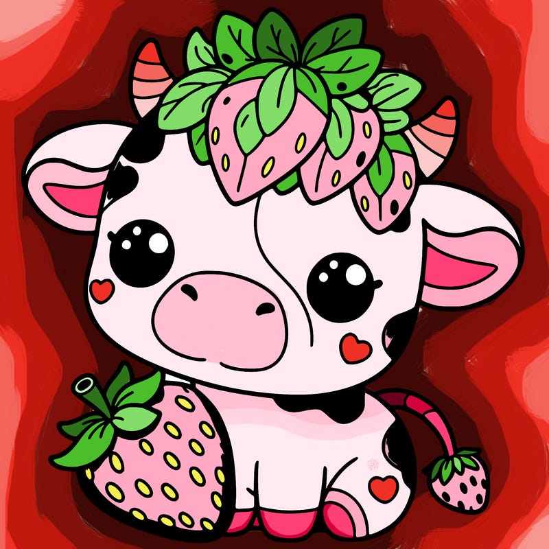 cute strawberry cow