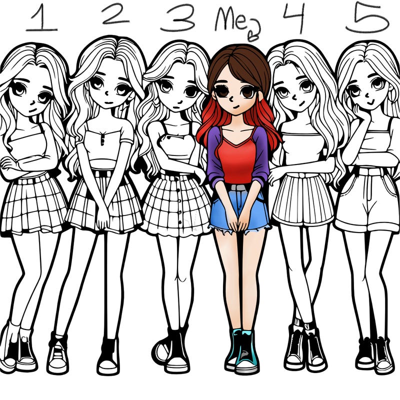 a group of girls realistic