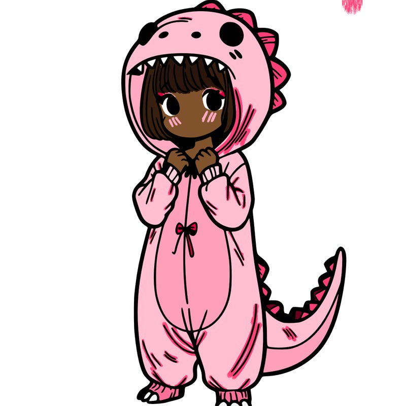 dino onesies on girl