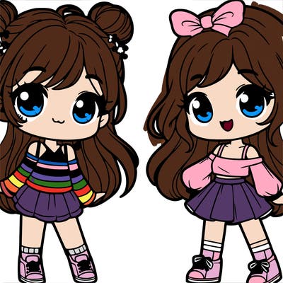 two cute girls posing