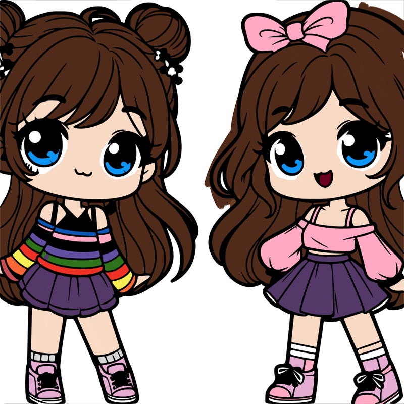 two cute girls posing