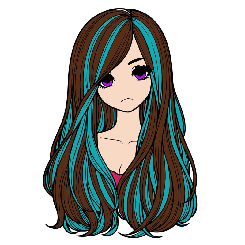 realistic long hairs girl