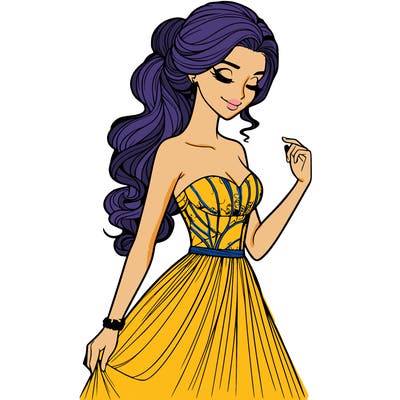 a realistic woman wearing an elegant dress