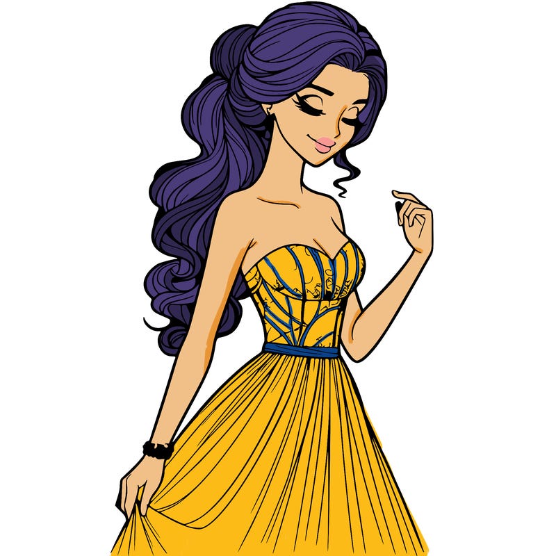 a realistic woman wearing an elegant dress