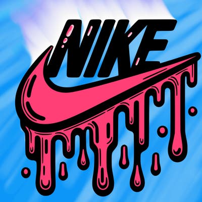 dripping nike logo