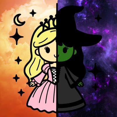 split princess and witch