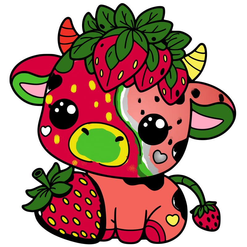 cute strawberry cow