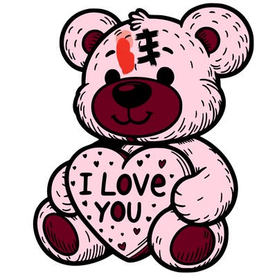 teddy bear holding an i love you heart