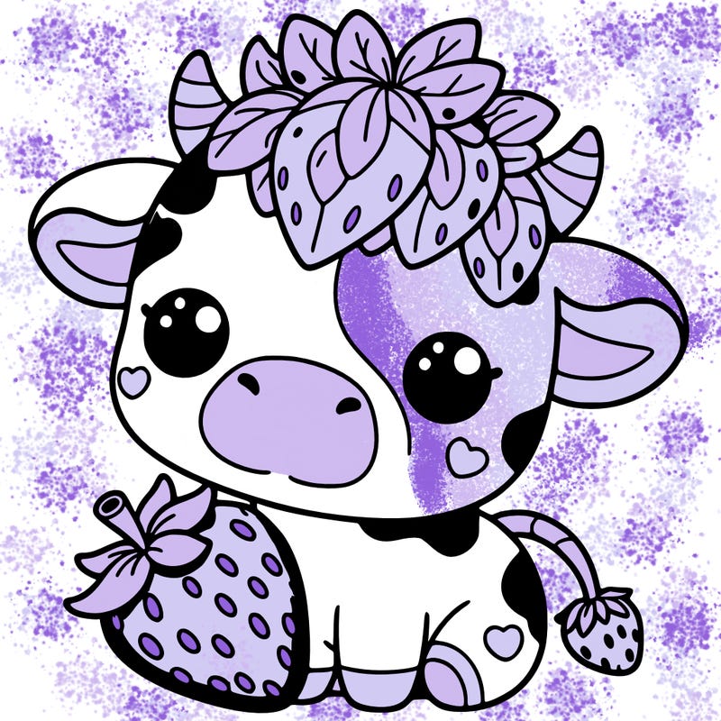 cute strawberry cow