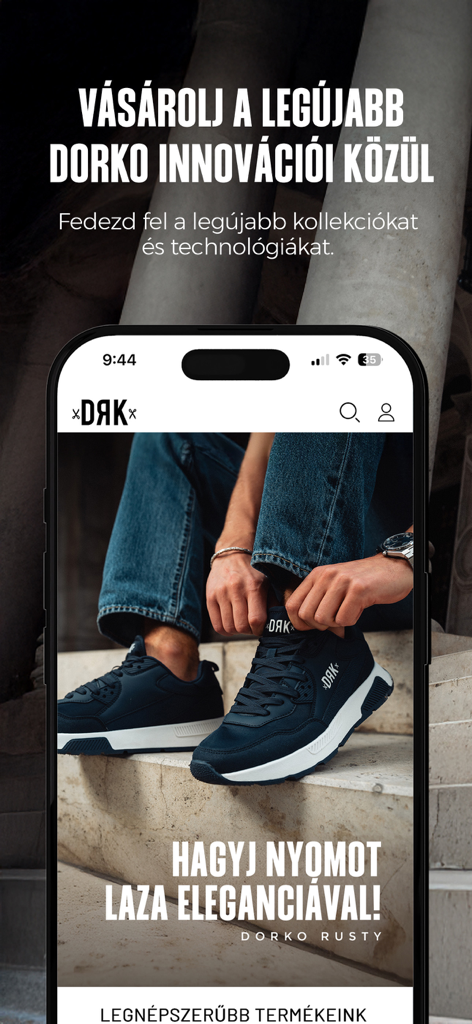 DRK - DRK mobile app showcasing Dorko Rusty sneakers and streetwear fashion