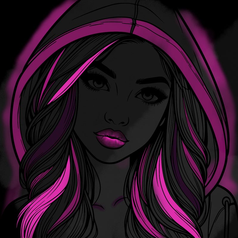 realistic beautiful girl with a hood on