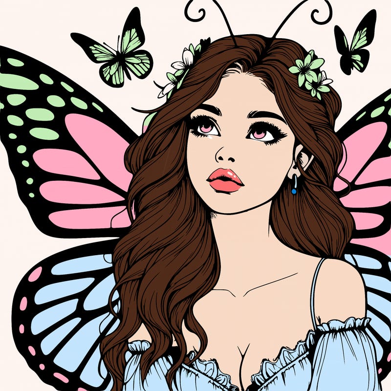 butterfly fairy realistic girl