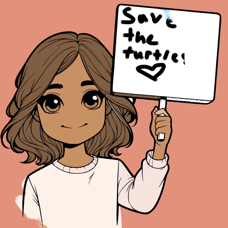 realistic girl holding up a sign