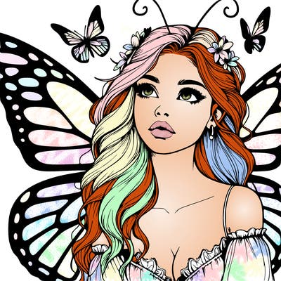 butterfly fairy realistic girl