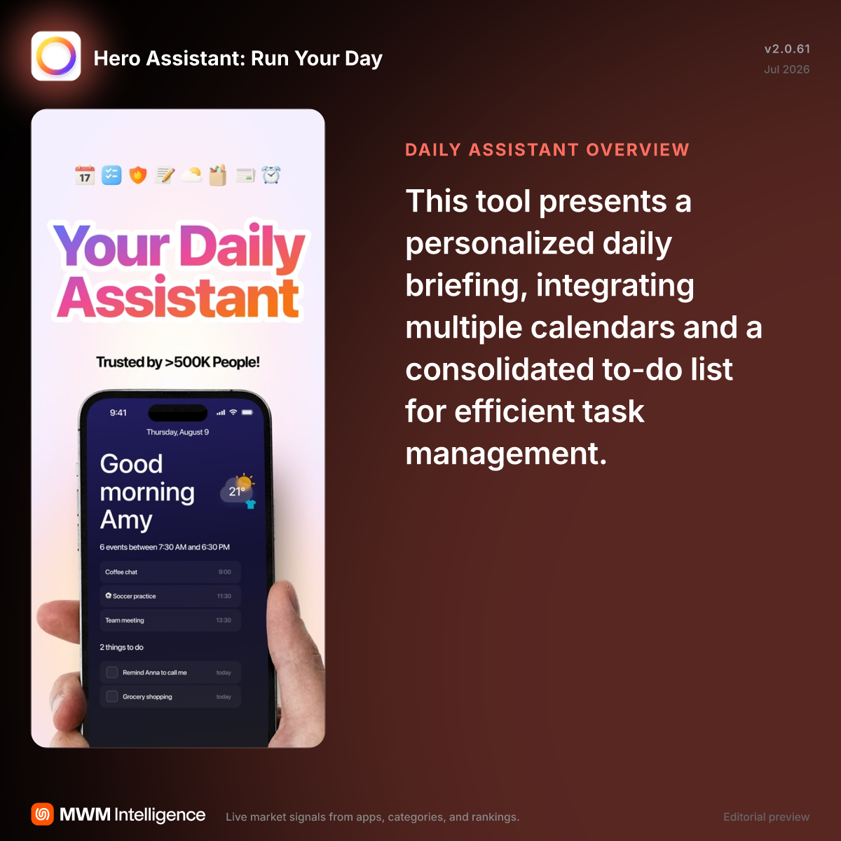 Hero Assistant: Run Your Day - Productivity App | MWM
