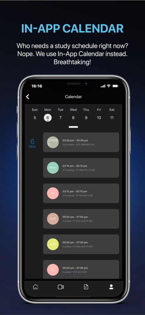 PTTI-Better Result - PTTI Bessere Ergebnisse Mobile App-Oberfläche zeigt einen detaillierten Lernplan und Kalender an