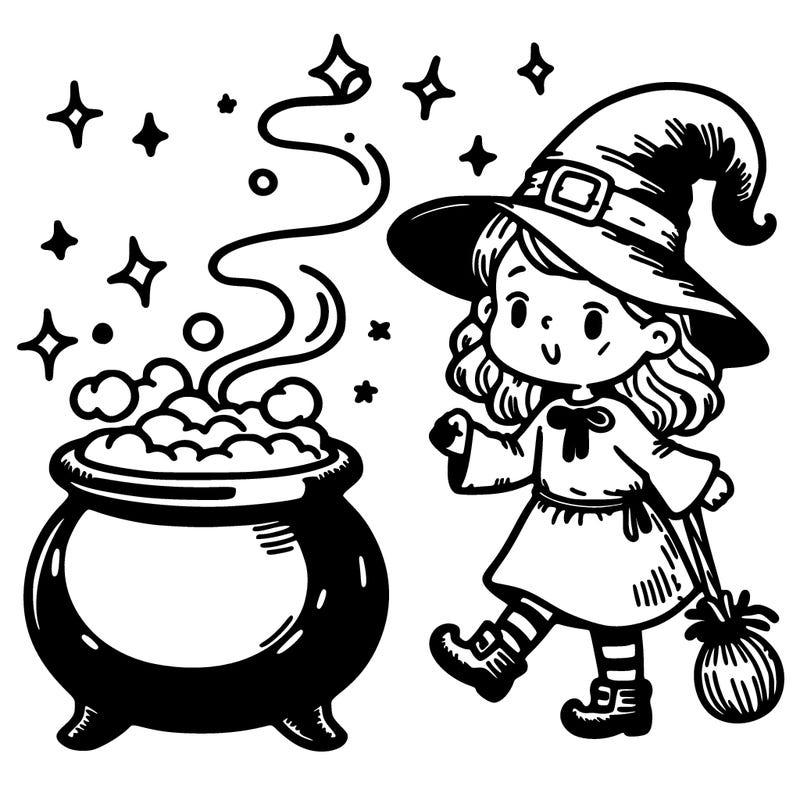 witch and cauldron