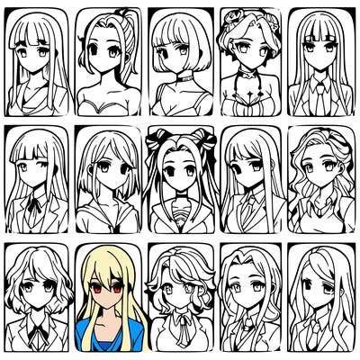 girls that look diffrent anime