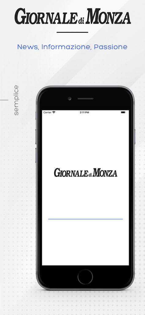 Il Giornale di Monza Digitale - Schermata di avvio dell'app mobile Il Giornale di Monza Digitale su uno smartphone