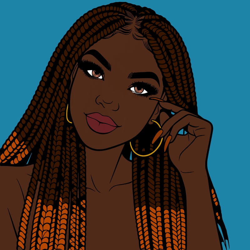 beautiful woman with box braids